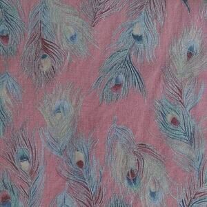 Pink Peacock Feather Head Scarf